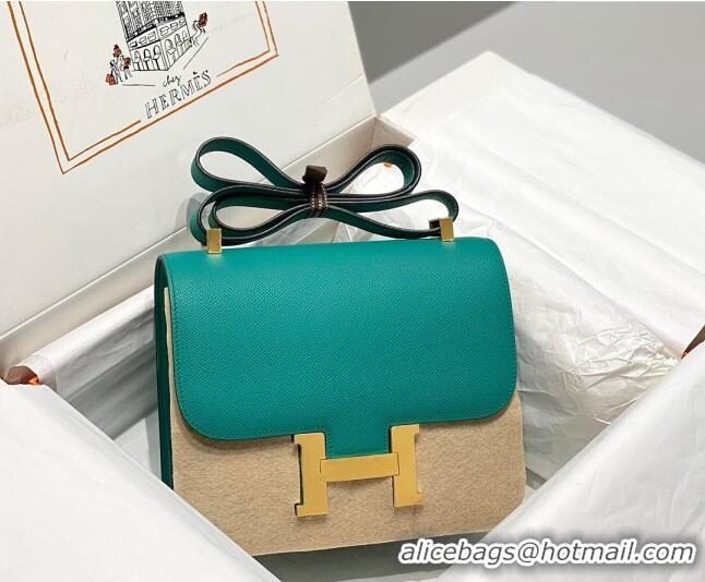 Top Design Hermes Classic Constance Bag 23cm in Epsom Leather H3038 Verona Green/Gold 2023