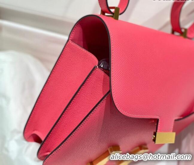 Traditional Discount Hermes Classic Constance Bag 23cm in Epsom Leather H3038 Rose Lipstick Pink/Gold 2023