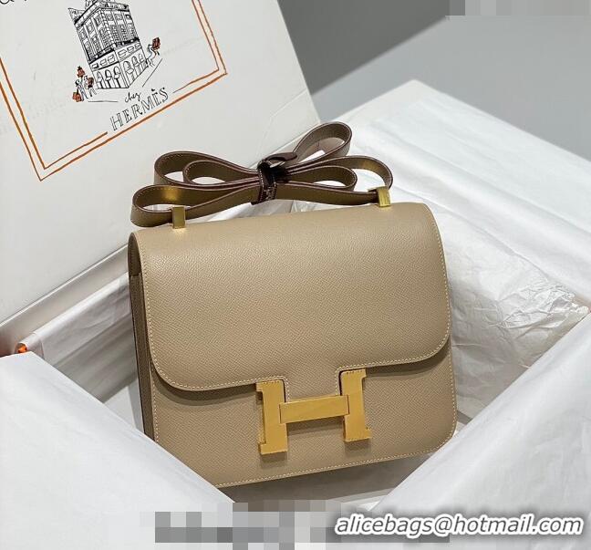 Top Quality Hermes Classic Constance Bag 23cm in Epsom Leather H3038 Coat Grey/Gold 2023