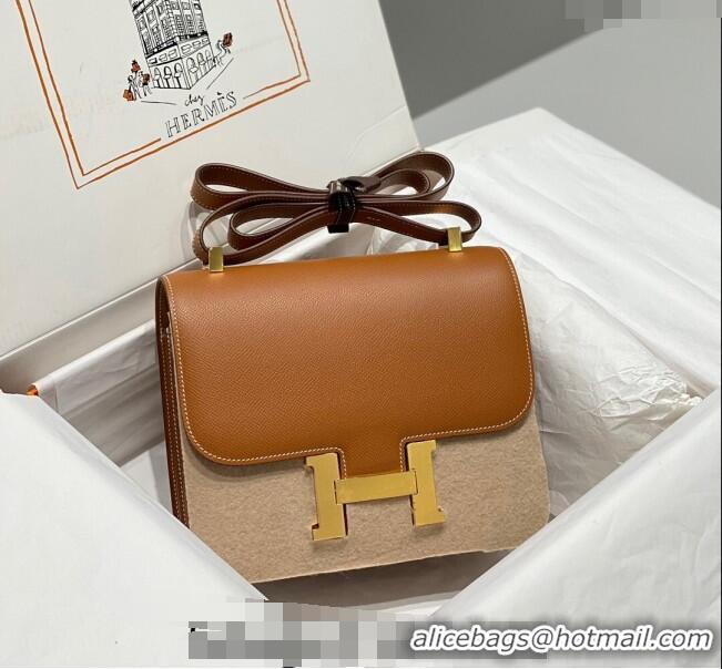 Well Crafted Hermes Classic Constance Bag 23cm in Epsom Leather H3038 Golden Brown 2023