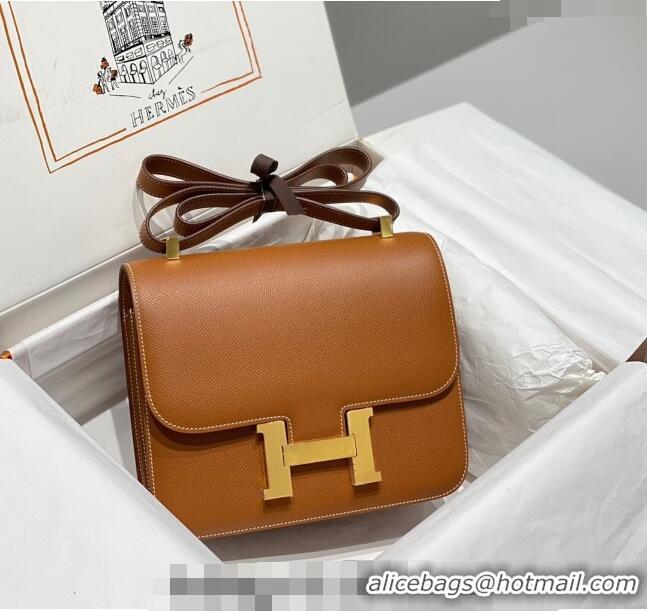 Well Crafted Hermes Classic Constance Bag 23cm in Epsom Leather H3038 Golden Brown 2023