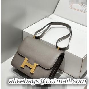 Top Design Hermes Classic Constance Bag 23cm in Epsom Leather H3038 Etain Grey/Gold 2023