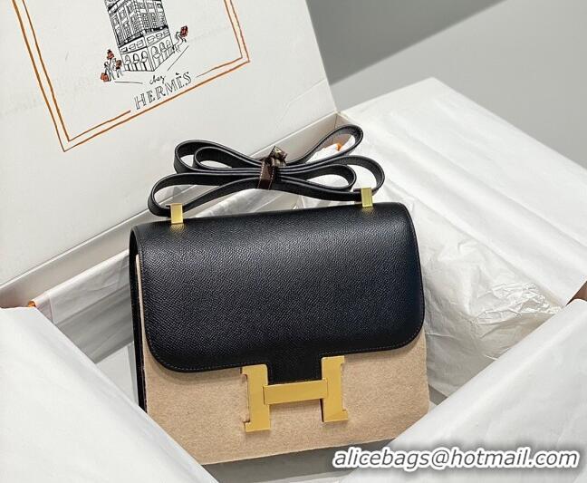 Reasonable Price Hermes Classic Constance Bag 23cm in Epsom Leather H3038 Black/Gold 2023