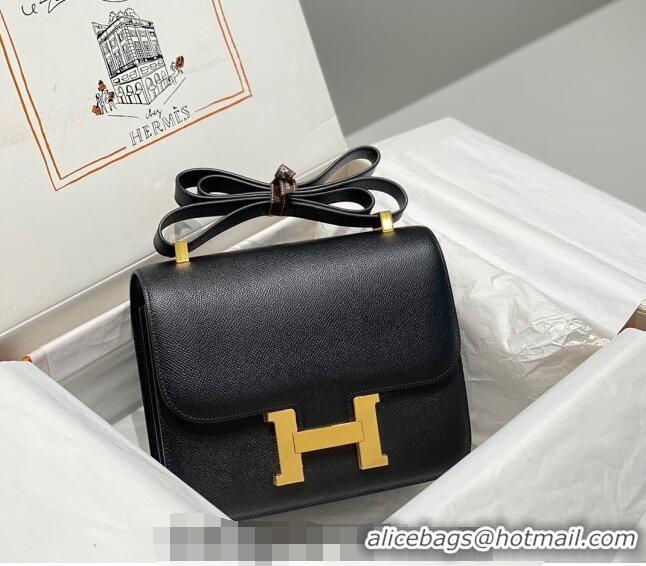 Reasonable Price Hermes Classic Constance Bag 23cm in Epsom Leather H3038 Black/Gold 2023