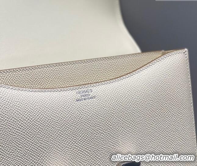 Affordable Price Hermes Classic Constance Bag 23cm in Epsom Leather H3038 Cream White/Silver 2023