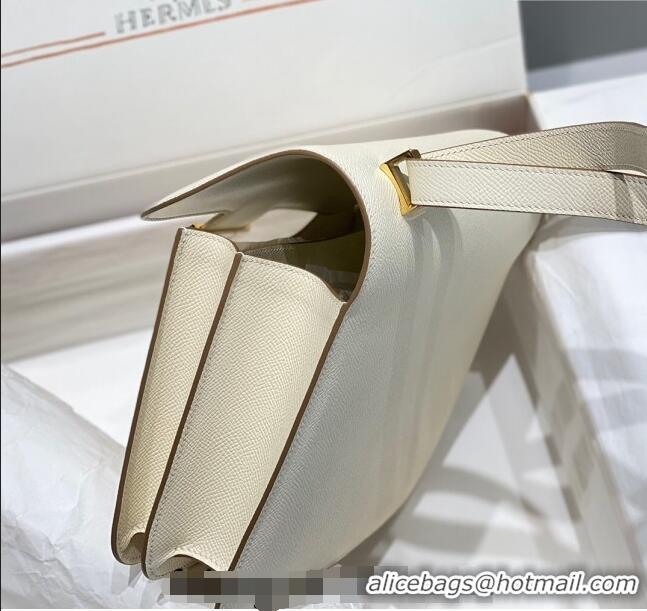 Top Quality Hermes Classic Constance Bag 23cm in Epsom Leather H3038 Cream White/Gold 2023