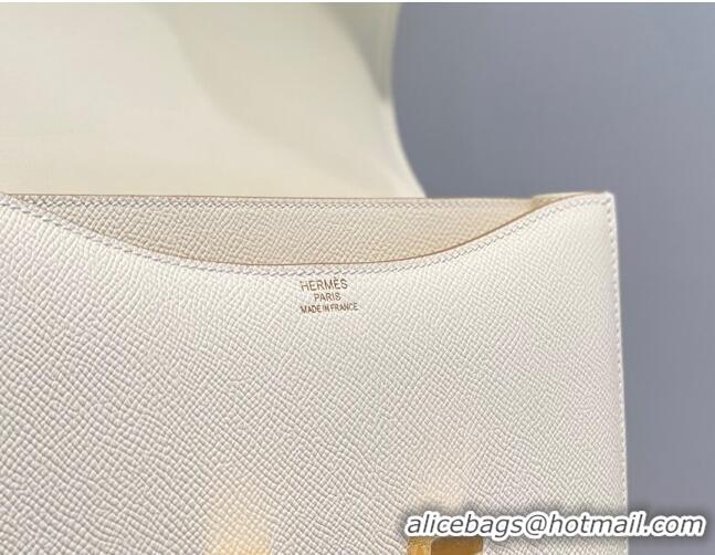 Top Quality Hermes Classic Constance Bag 23cm in Epsom Leather H3038 Cream White/Gold 2023