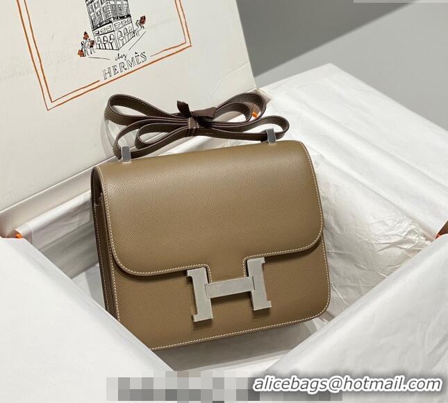 Grade Design Hermes Classic Constance Bag 23cm in Epsom Leather H3038 Elephant Grey/Silver 2023