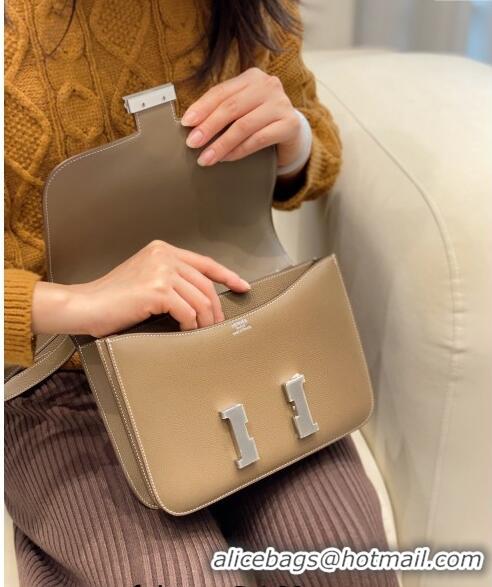 Grade Design Hermes Classic Constance Bag 23cm in Epsom Leather H3038 Elephant Grey/Silver 2023