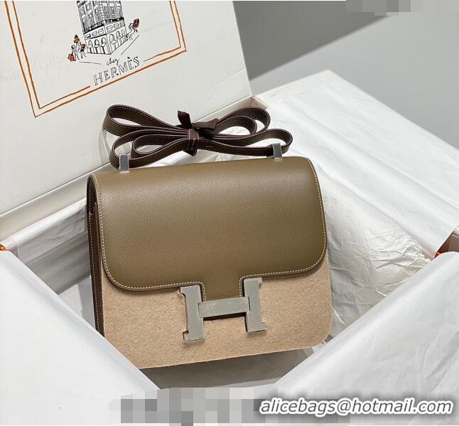 Grade Design Hermes Classic Constance Bag 23cm in Epsom Leather H3038 Elephant Grey/Silver 2023