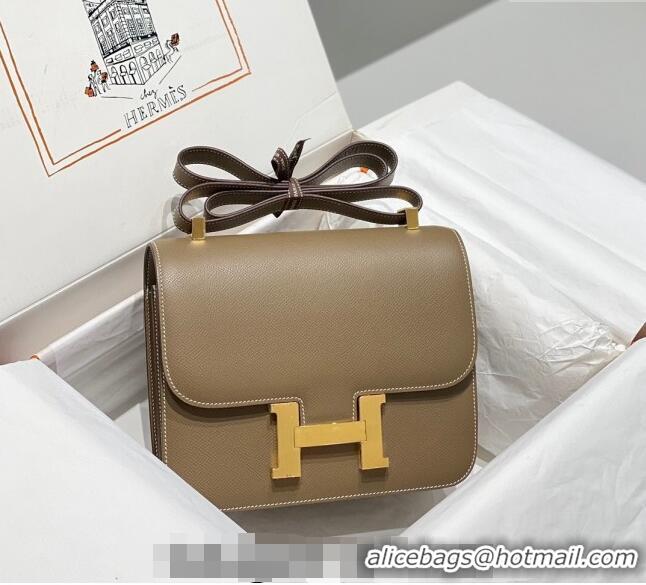 Inexpensive Hermes Classic Constance Bag 23cm in Epsom Leather H3038 Elephant Grey/Gold 2023