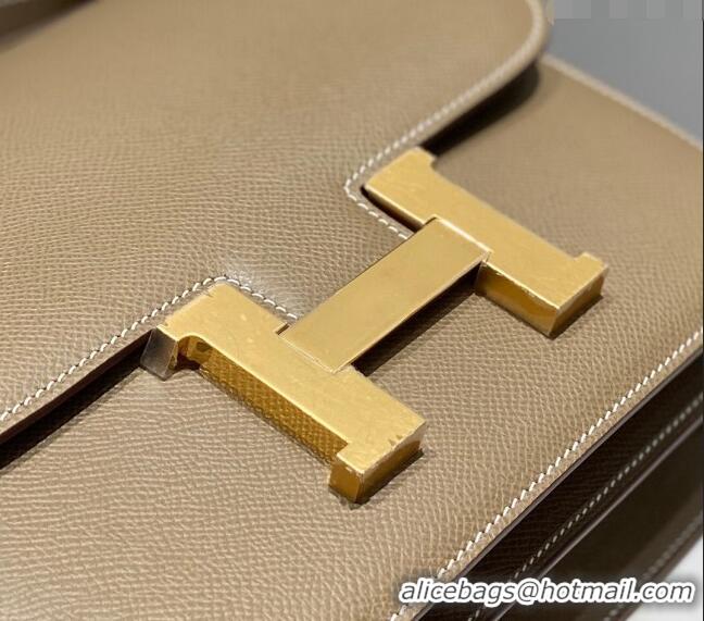 Inexpensive Hermes Classic Constance Bag 23cm in Epsom Leather H3038 Elephant Grey/Gold 2023