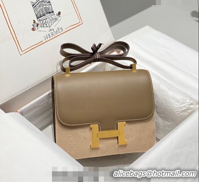 Inexpensive Hermes Classic Constance Bag 23cm in Epsom Leather H3038 Elephant Grey/Gold 2023