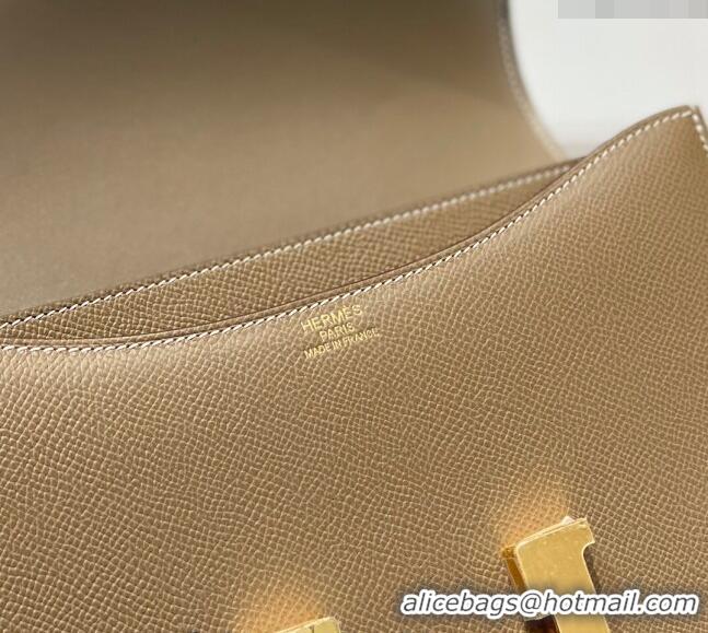 Inexpensive Hermes Classic Constance Bag 23cm in Epsom Leather H3038 Elephant Grey/Gold 2023