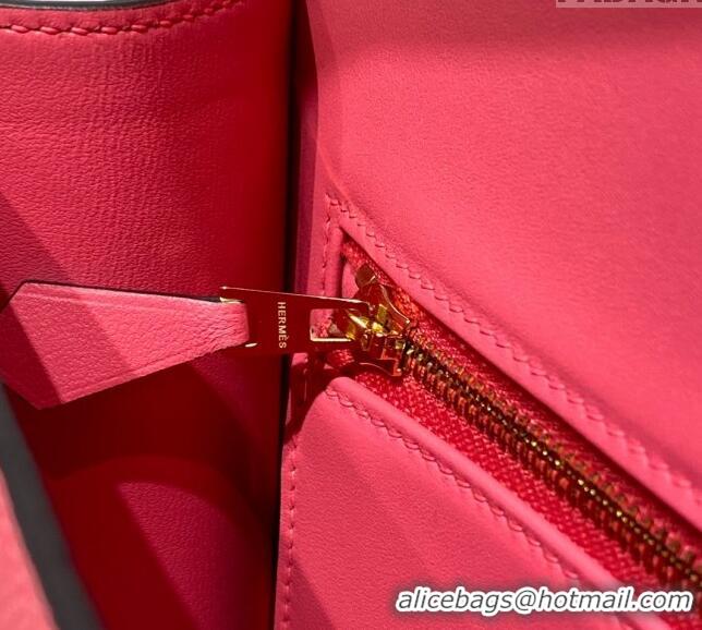 Famous Brand Hermes Constance Bag 23cm in Epsom Leather with Mirror H3038 Rose Lipstick Pink/Gold 2023 ( Half Handmade)