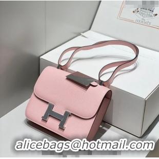 Well Crafted Hermes Constance Bag 23cm in Epsom Leather with Mirror H3038 3Q Pink/Silver 2023 NEW ( Half Handmade)