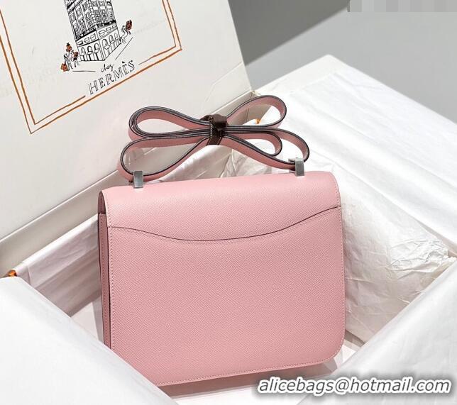 Well Crafted Hermes Constance Bag 23cm in Epsom Leather with Mirror H3038 3Q Pink/Silver 2023 NEW ( Half Handmade)