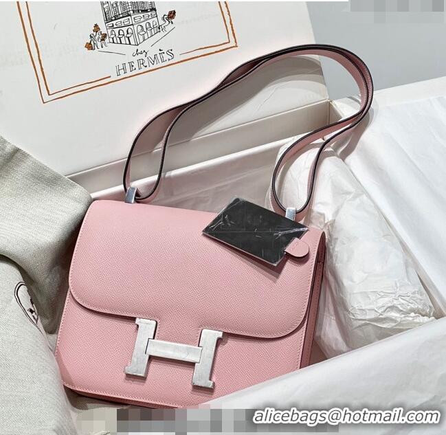 Well Crafted Hermes Constance Bag 23cm in Epsom Leather with Mirror H3038 3Q Pink/Silver 2023 NEW ( Half Handmade)