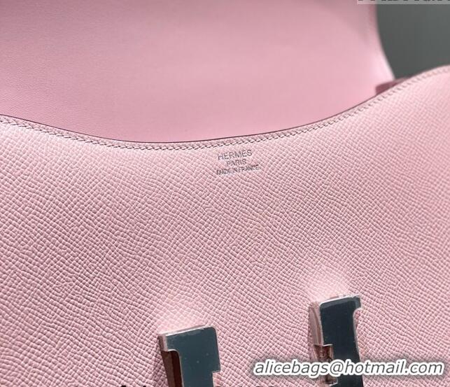 Well Crafted Hermes Constance Bag 23cm in Epsom Leather with Mirror H3038 3Q Pink/Silver 2023 NEW ( Half Handmade)