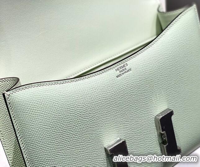 Well Crafted Hermes Constance Bag 23cm in Epsom Leather with Mirror H3038 Bubble Green/Silver 2023 ( Half Handmade)