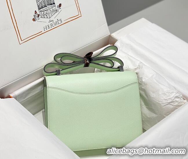 Well Crafted Hermes Constance Bag 23cm in Epsom Leather with Mirror H3038 Bubble Green/Silver 2023 ( Half Handmade)