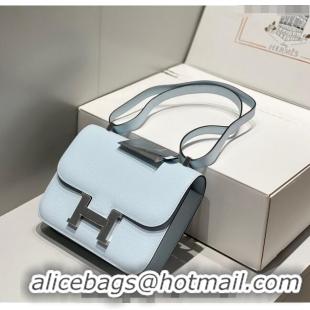 Top Quality Hermes Constance Bag 23cm in Epsom Leather with Mirror H3038 Grail Blue/Silver 2023 NEW ( Half Handmade)