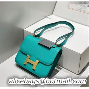 Top Design Hermes Constance Bag 23cm in Epsom Leather with Mirror H3038 Verona Green/Gold 2023 NEW ( Half Handmade)