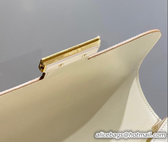 Well Crafted Hermes Constance Bag 23cm in Epsom Leather with Mirror H3038 Cream White/Gold 2023 NEW ( Half Handmade)