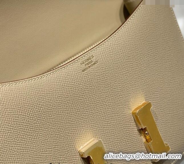 Best Price Hermes Constance Bag 23cm in Epsom Leather with Mirror H3038 Coat Grey/Gold 2023 NEW ( Half Handmade)