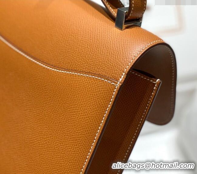 Trendy Design Hermes Constance Bag 23cm in Epsom Leather with Mirror H3038 Brown/Silver 2023 NEW ( Half Handmade)