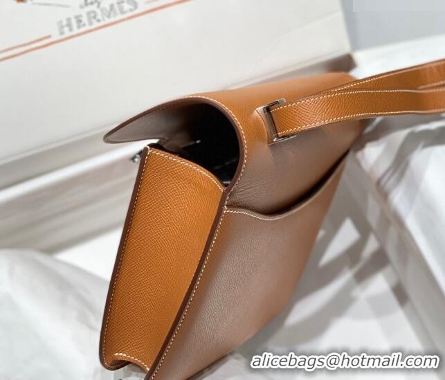 Trendy Design Hermes Constance Bag 23cm in Epsom Leather with Mirror H3038 Brown/Silver 2023 NEW ( Half Handmade)