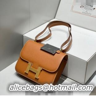 Well Crafted Hermes Constance Bag 23cm in Epsom Leather with H3038 Mirror Brown/Gold 2023 NEW ( Half Handmade)