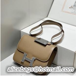 Good Taste Hermes Constance Bag 23cm in Epsom Leather with H3038 Mirror Elephant Grey/Silver 2023 NEW ( Half Handmade)