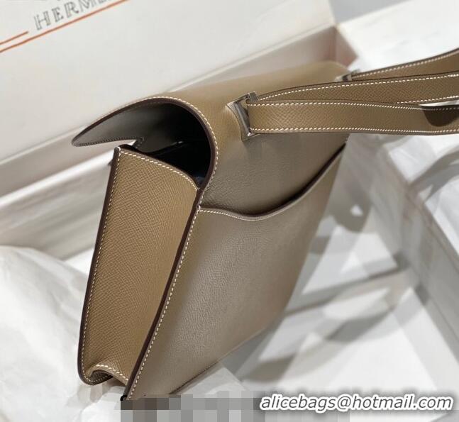 New Fashion Hermes Constance Bag 23cm in Epsom Leather with H3038 Mirror Elephant Grey/Gold 2023 NEW ( Half Handmade)