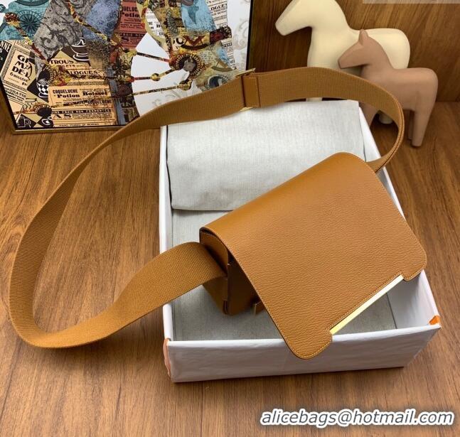 Best Quality Hermes Geta Bag in Chevre Mysore Leather H2903 Caramel 2023(All Handmade)