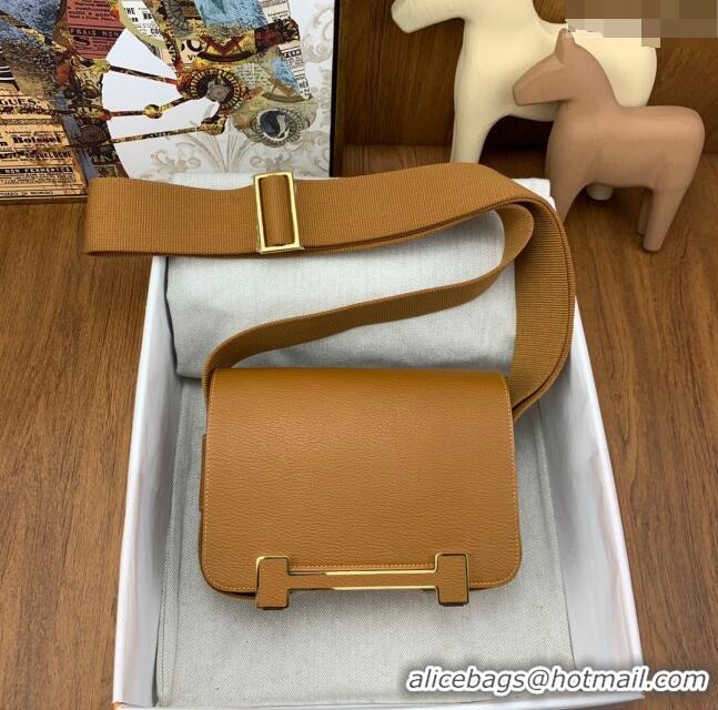 Best Quality Hermes Geta Bag in Chevre Mysore Leather H2903 Caramel 2023(All Handmade)