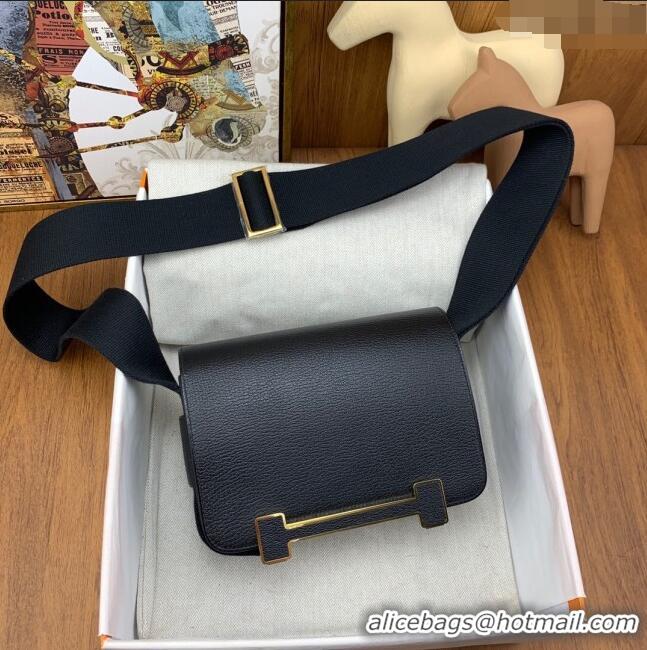 Top Quality Hermes Geta Bag in Chevre Mysore Leather H2903 Black 2023 (All Handmade)