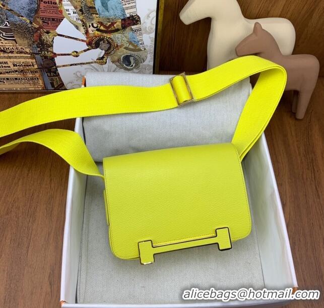 Famous Brand Hermes Geta Bag in Chevre Mysore Leather H2903 Lemon Yellow 2023 (All Handmade)