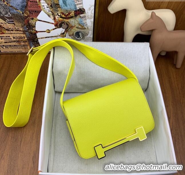 Famous Brand Hermes Geta Bag in Chevre Mysore Leather H2903 Lemon Yellow 2023 (All Handmade)