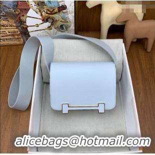 Most Popular Hermes Geta Bag in Chevre Mysore Leather H2903 Baby Blue 2023(All Handmade)