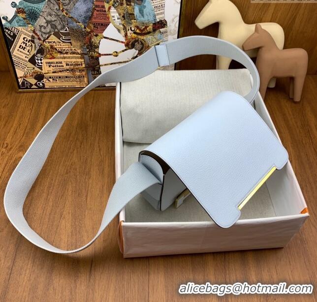 Most Popular Hermes Geta Bag in Chevre Mysore Leather H2903 Baby Blue 2023(All Handmade)