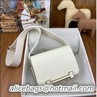 Promotional Hermes Geta Bag in Chevre Mysore Leather H2903 White/Gold 2023 (All Handmade)