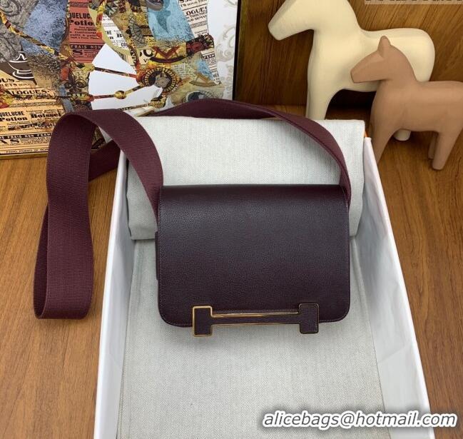 Well Crafted Hermes Geta Bag in Chevre Mysore Leather H2903 Deep Red 2023(All Handmade)