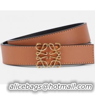 ​Trendy Design Loewe Reversible Anagram Belt In Smooth Calfskin L8412 Brown