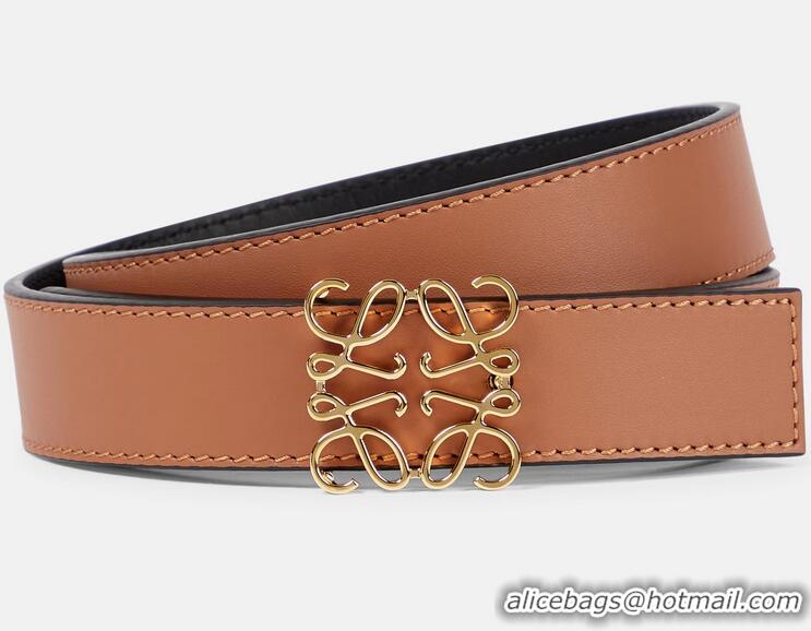 ​Trendy Design Loewe Reversible Anagram Belt In Smooth Calfskin L8412 Brown