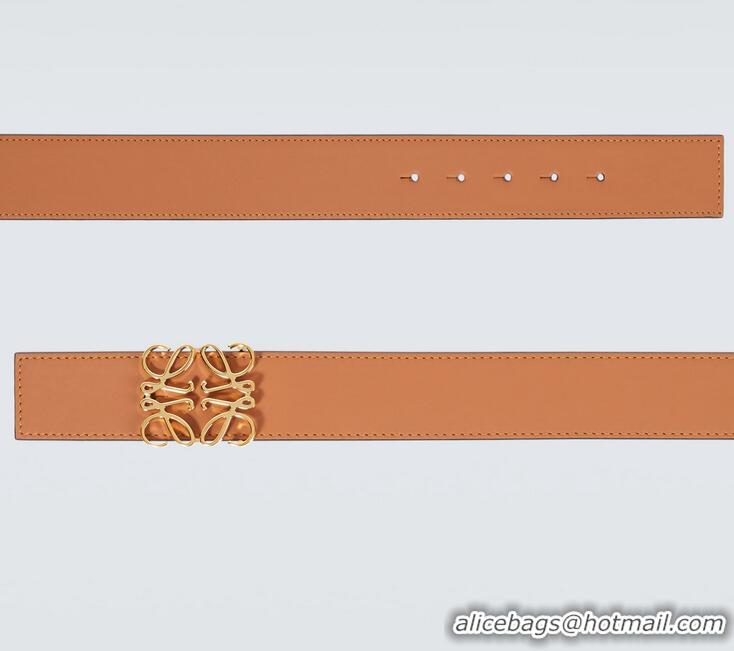 ​Trendy Design Loewe Reversible Anagram Belt In Smooth Calfskin L8412 Brown