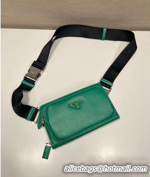 Top Quality Prada Saffiano Leather Belt bag 2VH156 Green 2023