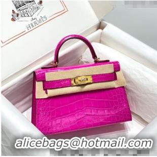 Buy Discount Hermes Mini Kelly II Bag 19cm in Crocodile Embossed Leather H19 Arabian Nights Purple 2023