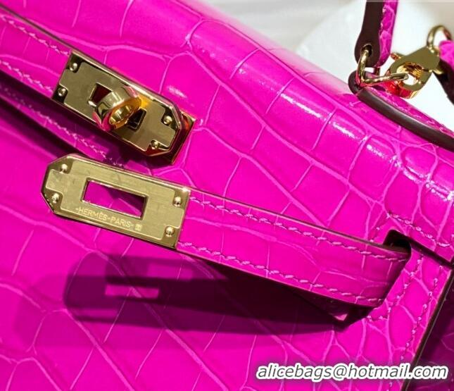 Buy Discount Hermes Mini Kelly II Bag 19cm in Crocodile Embossed Leather H19 Arabian Nights Purple 2023