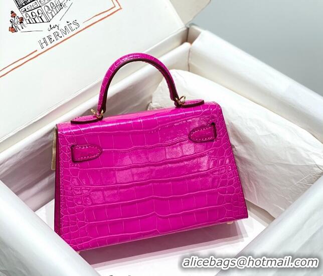 Buy Discount Hermes Mini Kelly II Bag 19cm in Crocodile Embossed Leather H19 Arabian Nights Purple 2023